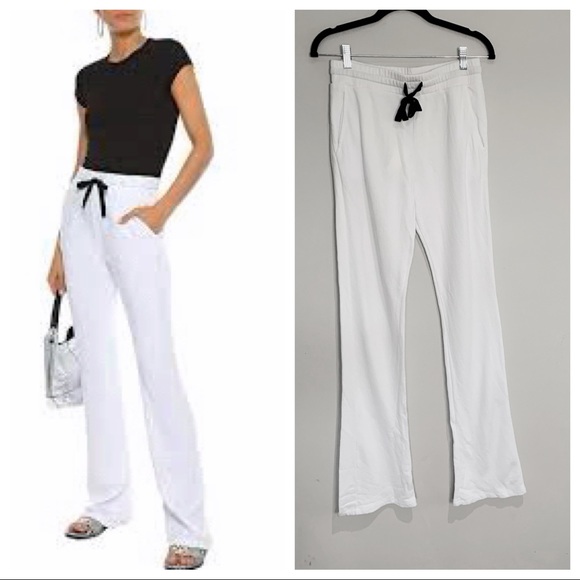 NWT Monrow White Straight-leg Sweats - Picture 1 of 3